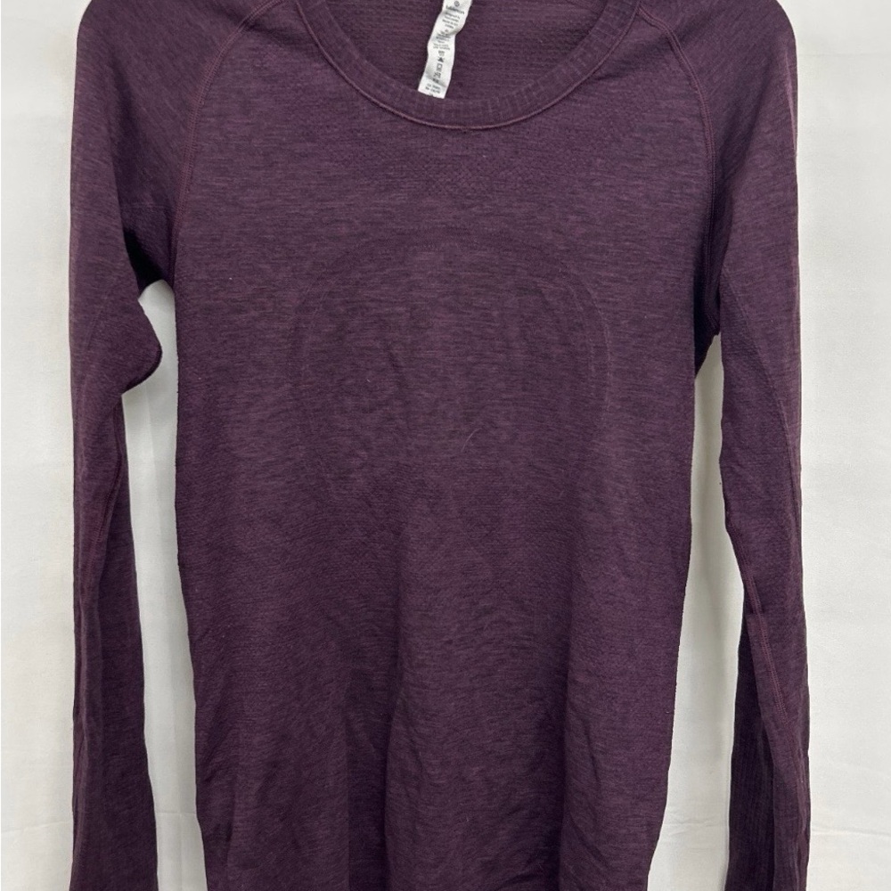 lululemon athletica Long-Sleeve Crewneck Top in Deep Plum